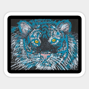 Blue Tiger face Sticker